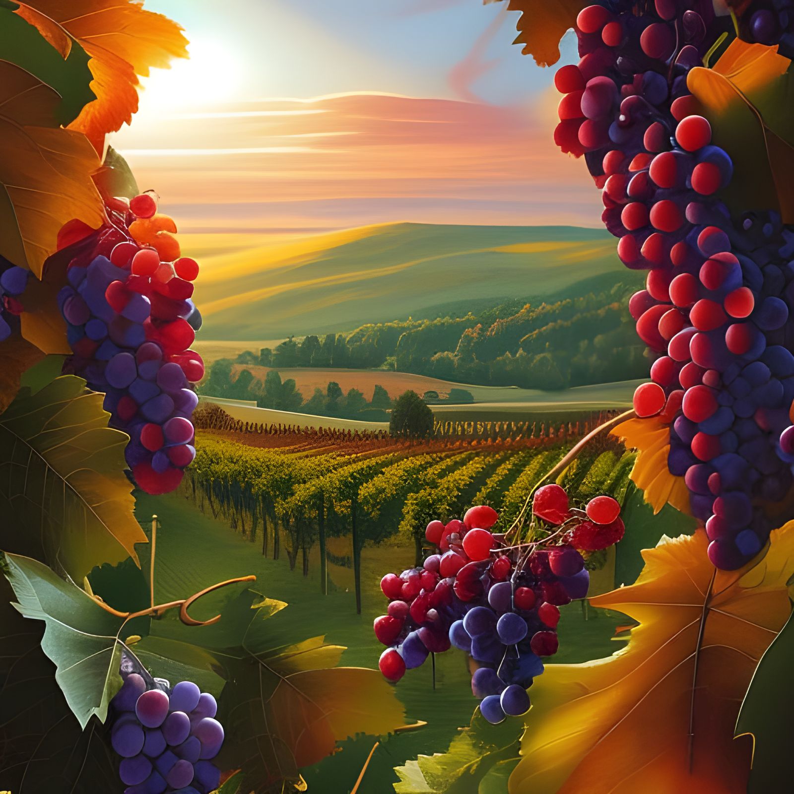 Grapes Transformed into Wine: Comic Book Art