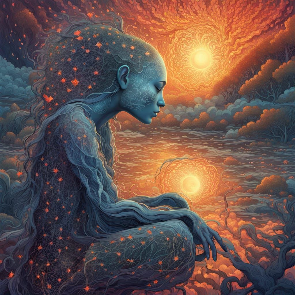 This stunning 8K digital artwork by Amanda Clark, Dee Nickerson and Olga Kvasha is a mesmerizing collage of Bio Art of g...