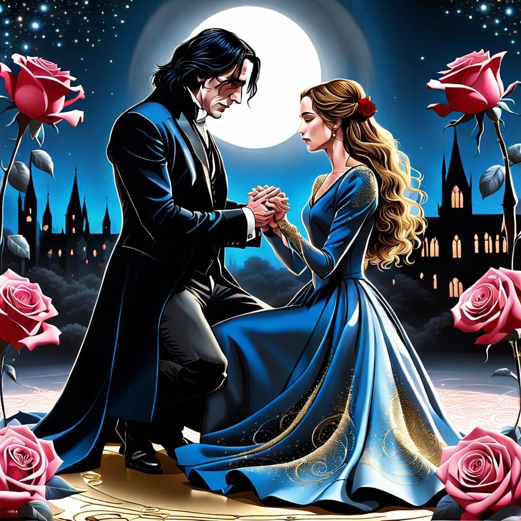 Snape Proposes to Hermione Under Moonlight