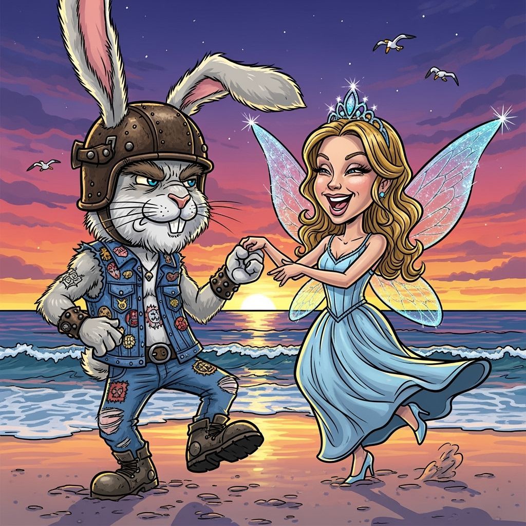 Bunny Biker and Fairy Princess Dance at Twilight