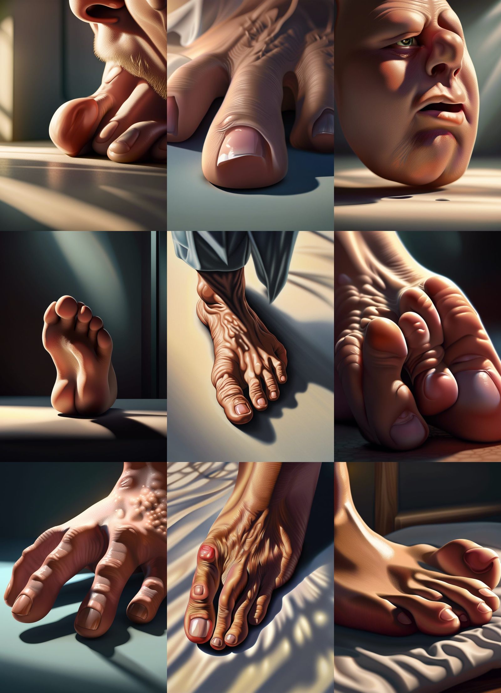 Surreal Toe Nose Portrait in Astral Photorealism