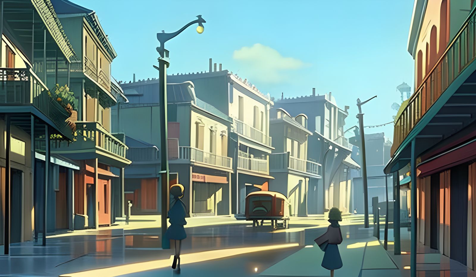 New Orleans French Quarter in Anime Style