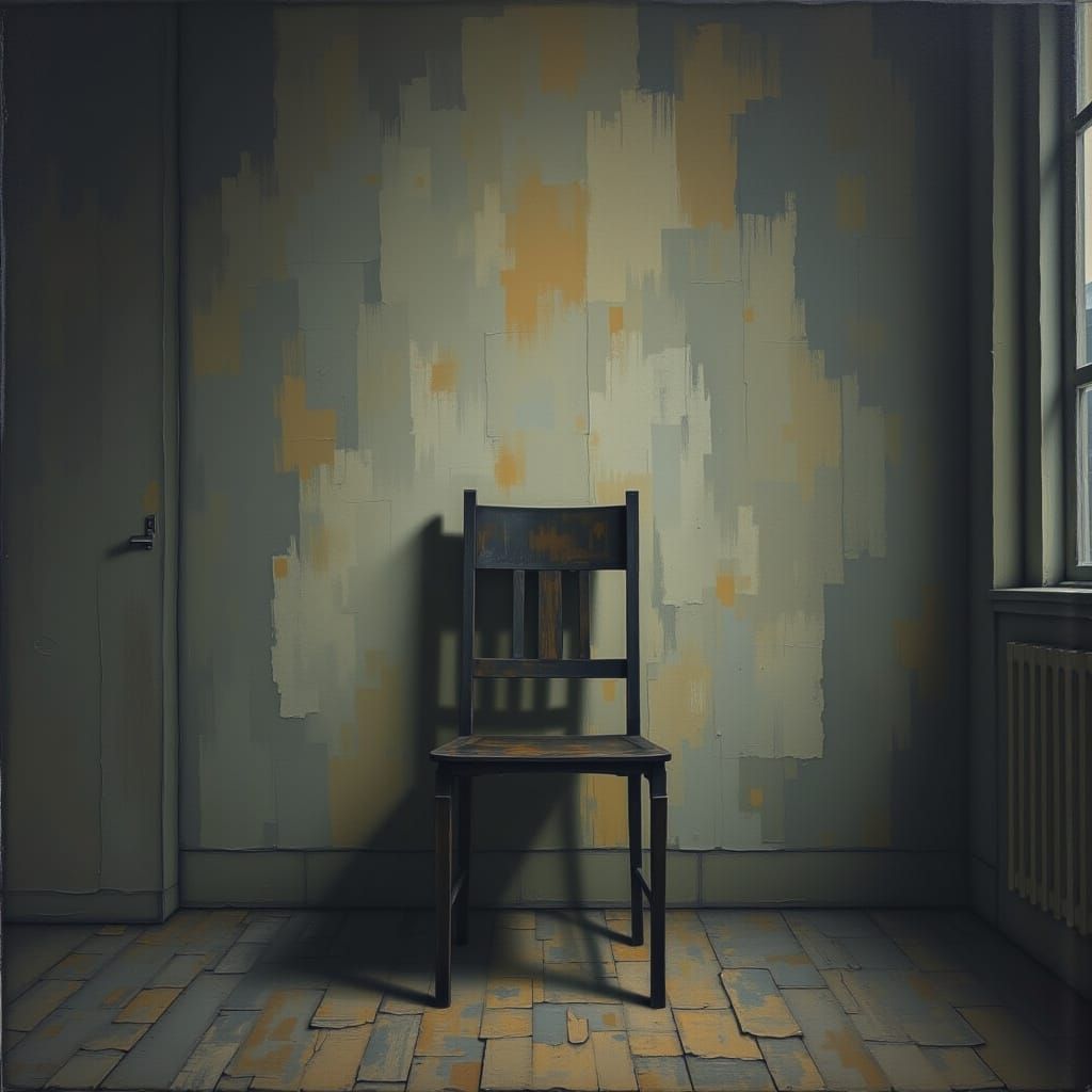 Evocative Portrait of Lost Affection in Soft Grays