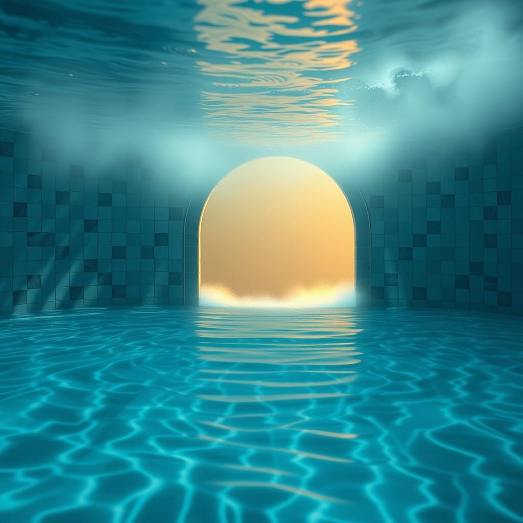 Mystical Portal at Swimming Pool's Edge