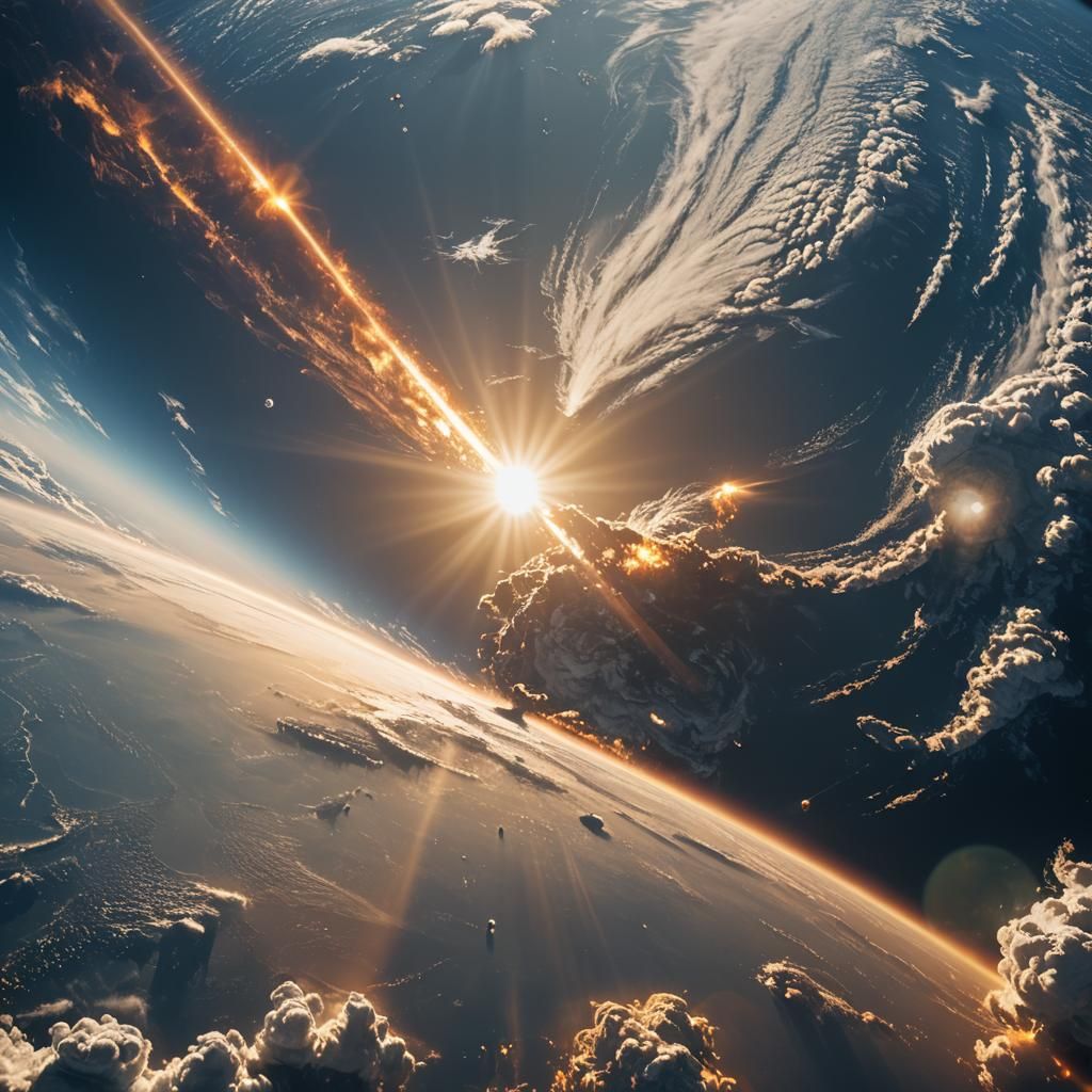 Sunlit Earth Orbit in Cinematic Style