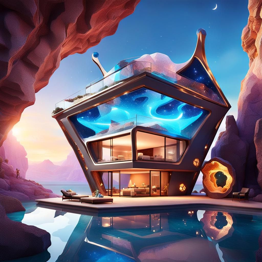 Geode-Inspired Abstract Architecture