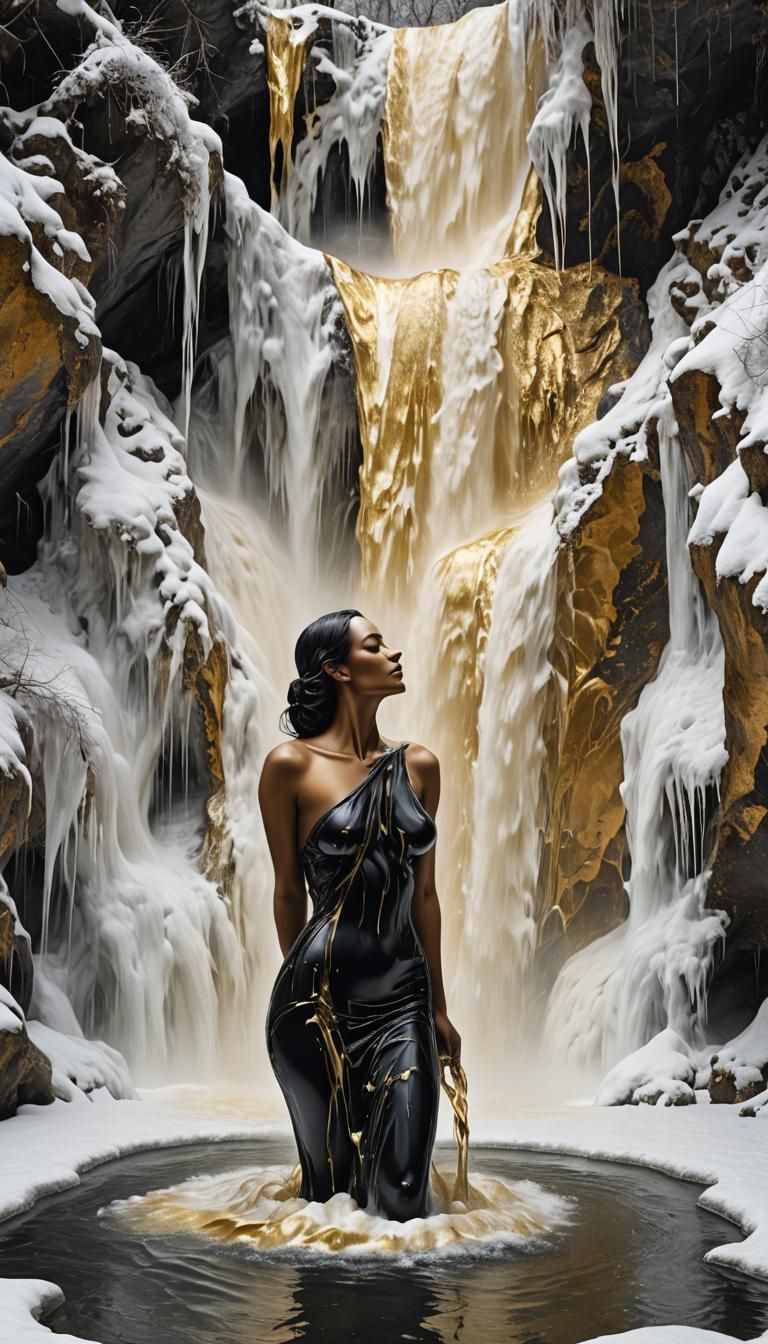 Marble and Gold Silhouette Bathed in Milk