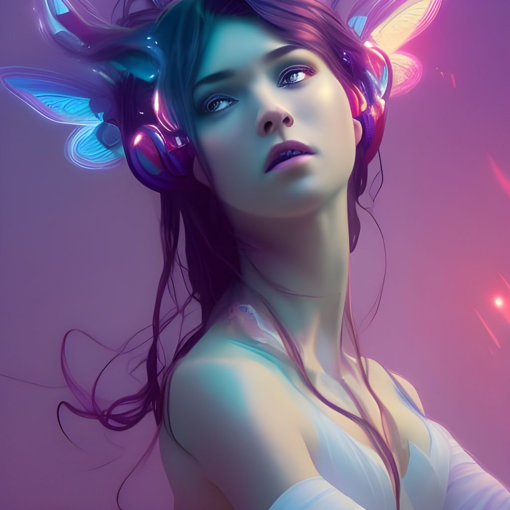 Electric Fairy Portrait in Artgerm Style