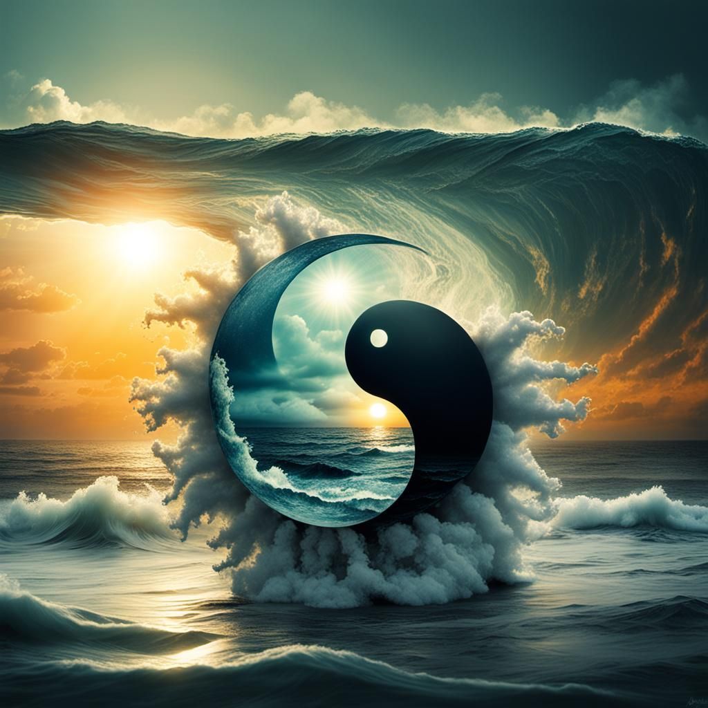 Surreal Yin Yang Ocean Wave Photography