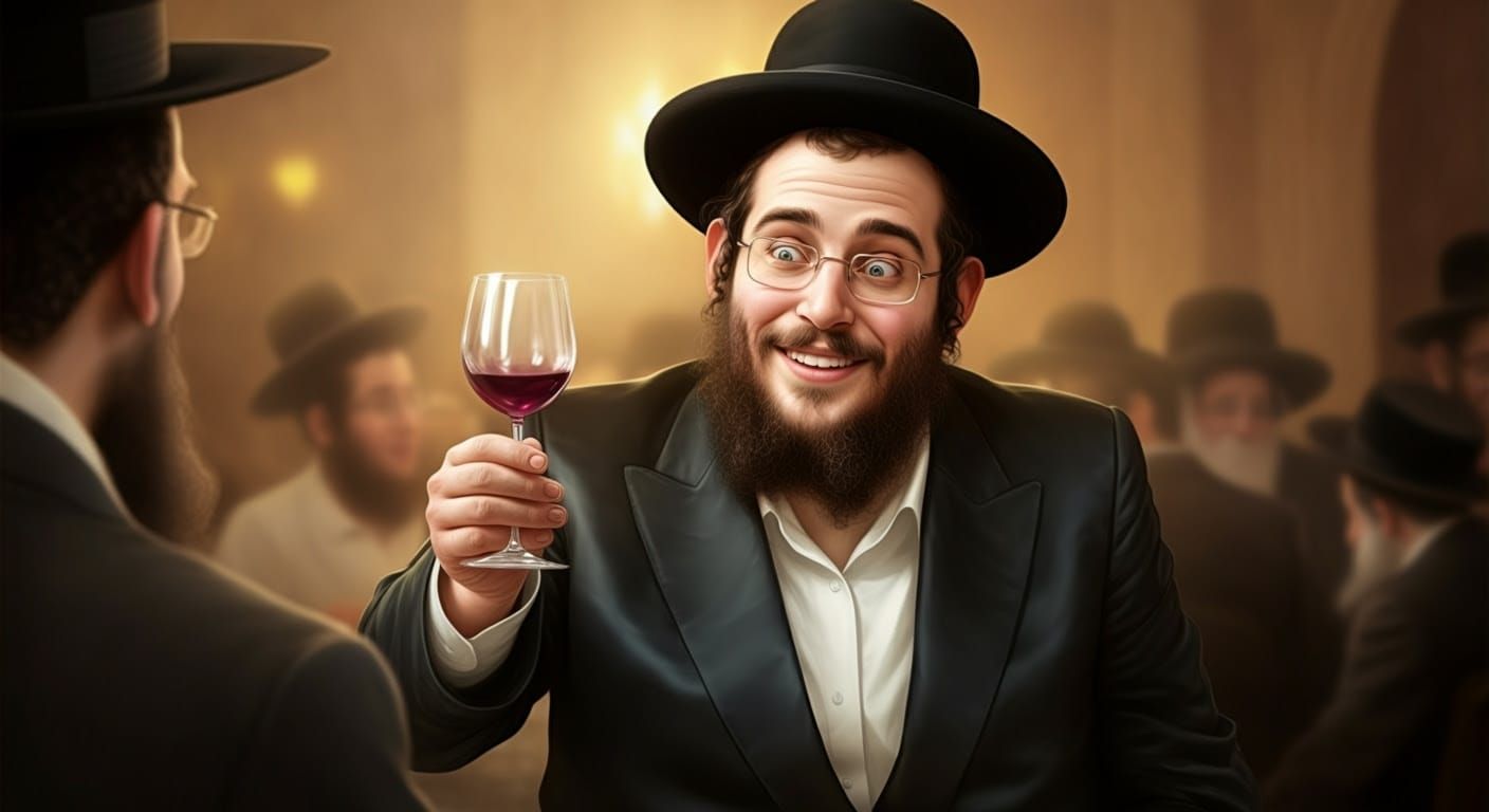 Warm Moment of Wine Request in Comic Style