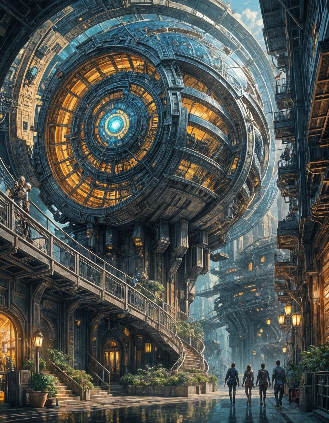 Ethereal Space Odyssey in Vibrant Cyberpunk Hues