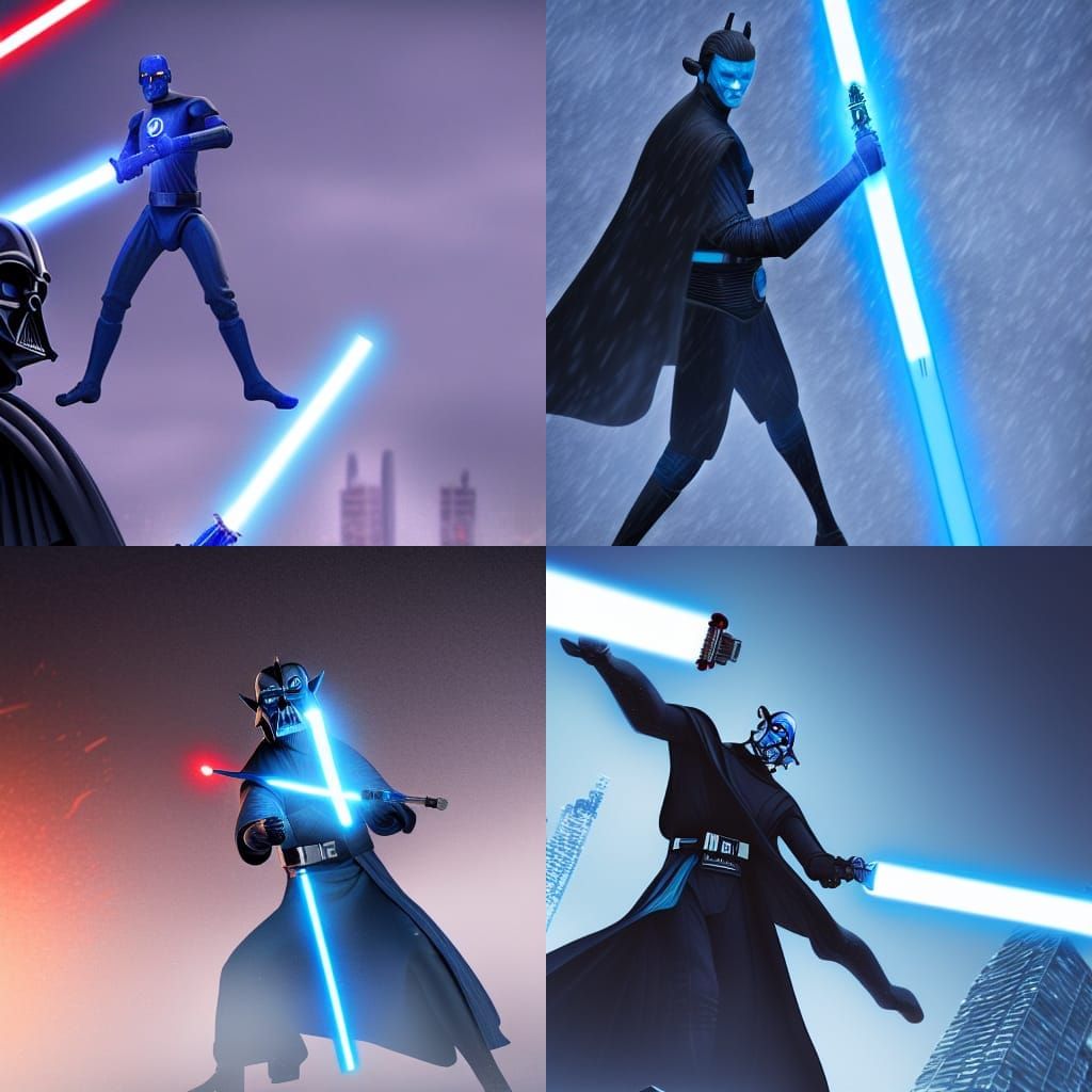 Blue Lantern vs Darth Maul Skyscraper Battle