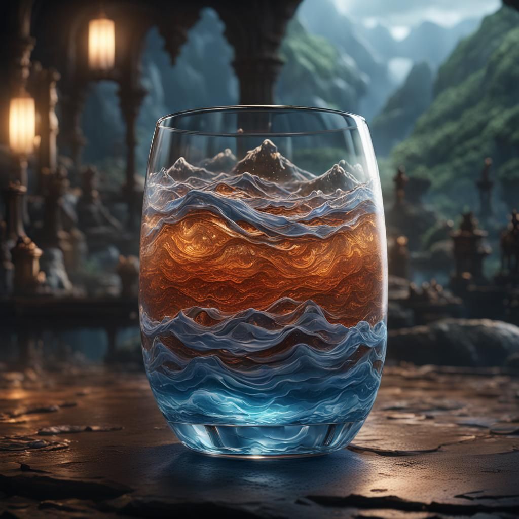 Waves in Glass: Detailed Fantasy Concept Art