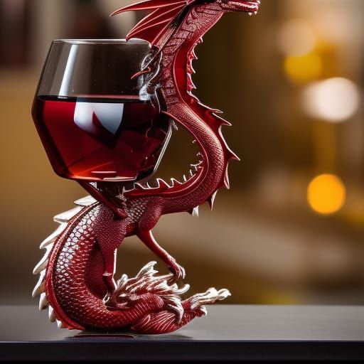 Dragon Decanter with Red Wine: Professional Photography