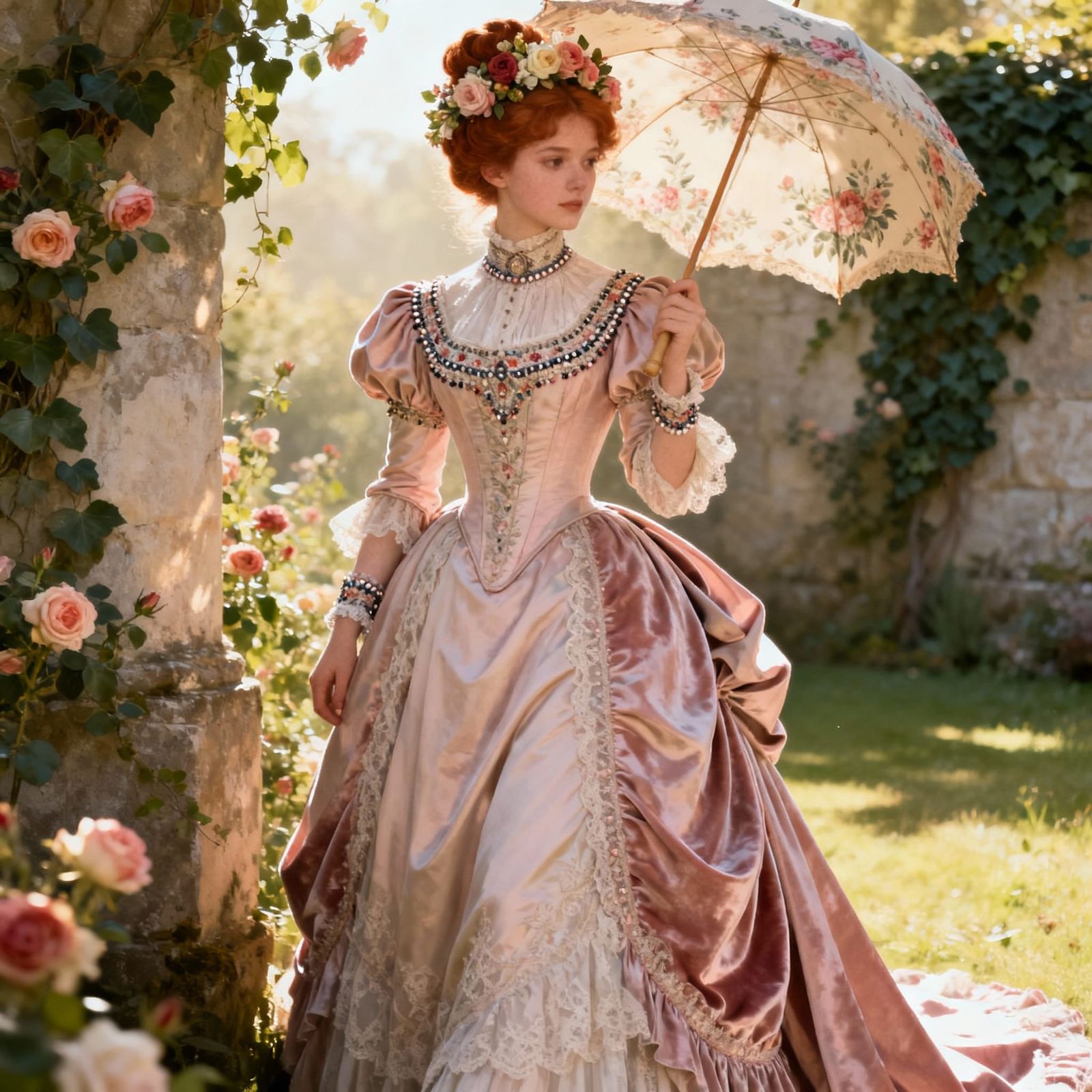 19th Century Woman in Elegant Dress