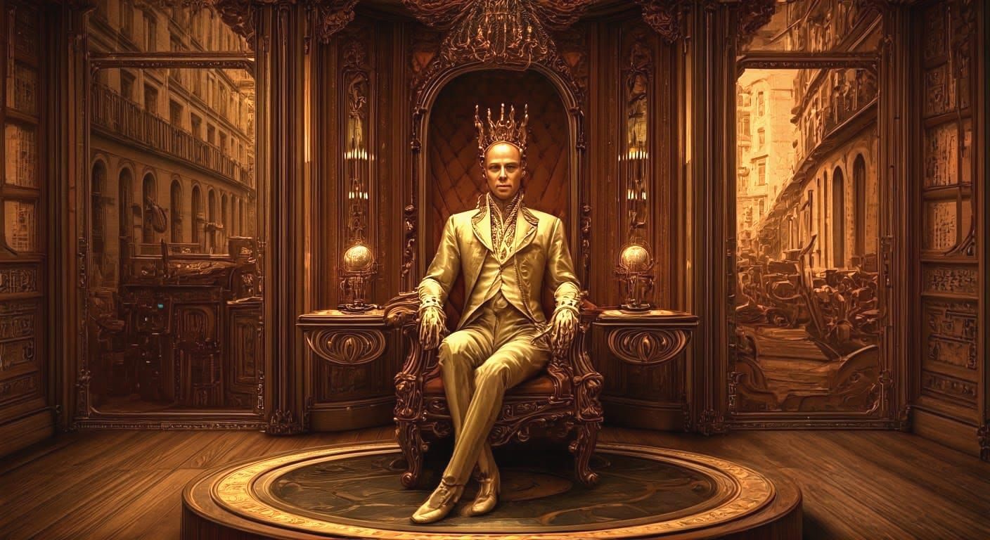 Futuristic Steampunk Carriage with Android in Paris