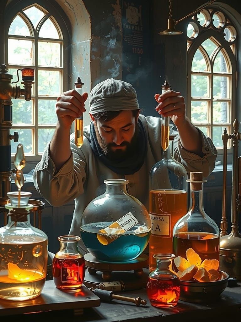 Alchemist Distilling Emotions in Vermeer-Inspired Alchemy La...