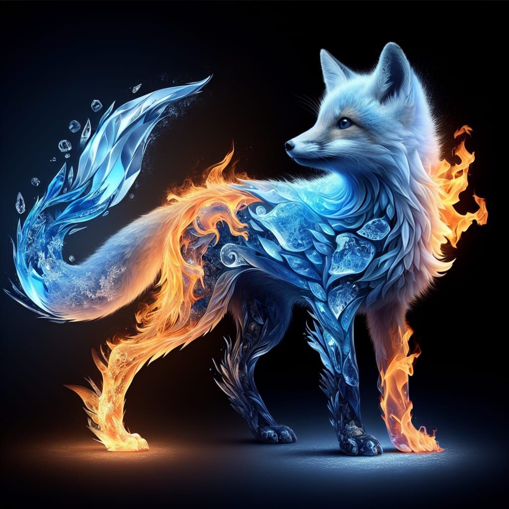 Majestic Frostfire Fox in Grand Balance