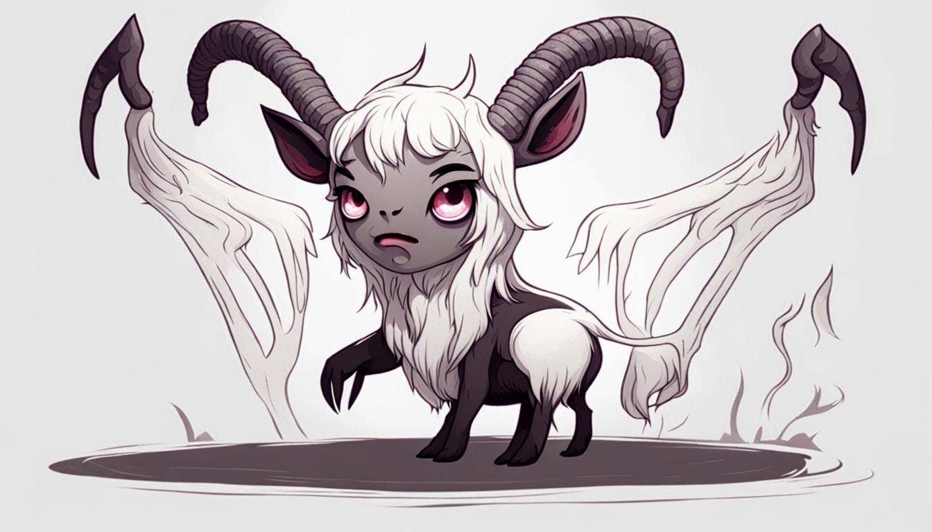 Cute Demon with Goat Legs Illustration