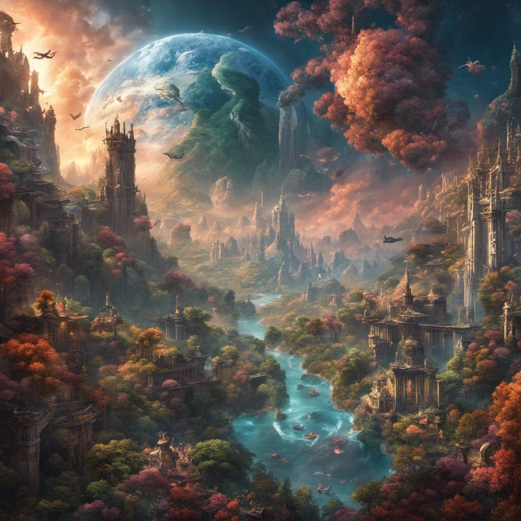 Fantastical Eden Landscape in Detailed Matte Painting