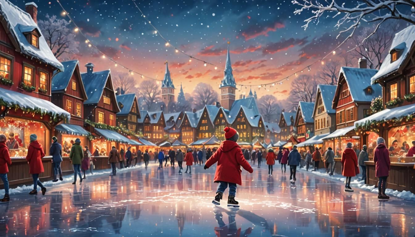 Cozy Winter Wonderland in Vibrant Festive Style