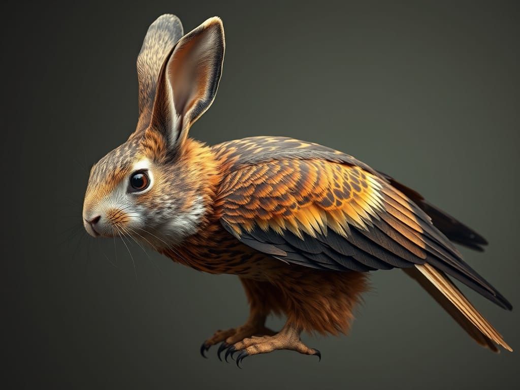 Rabbit-Headed Falcon: A Photorealistic Chimera