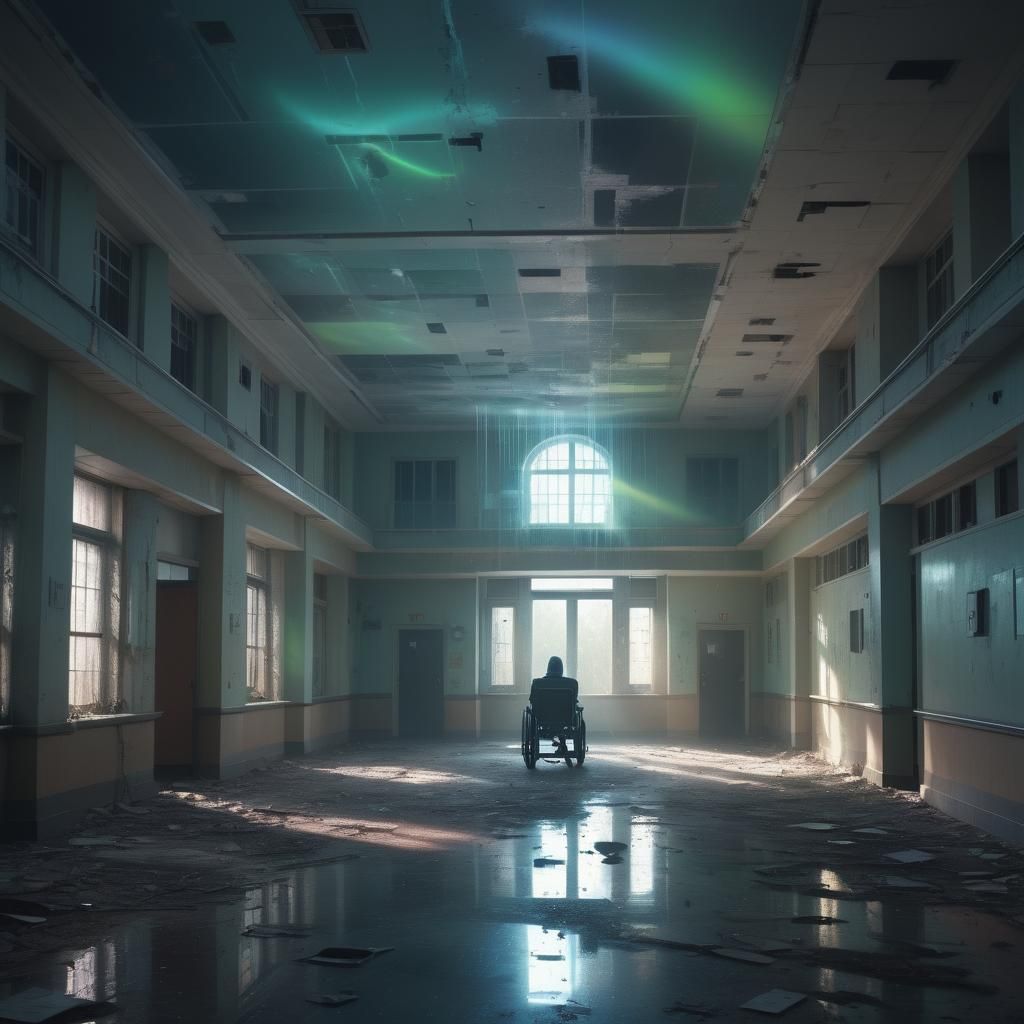 Ethereal Entity in a Decaying Asylum