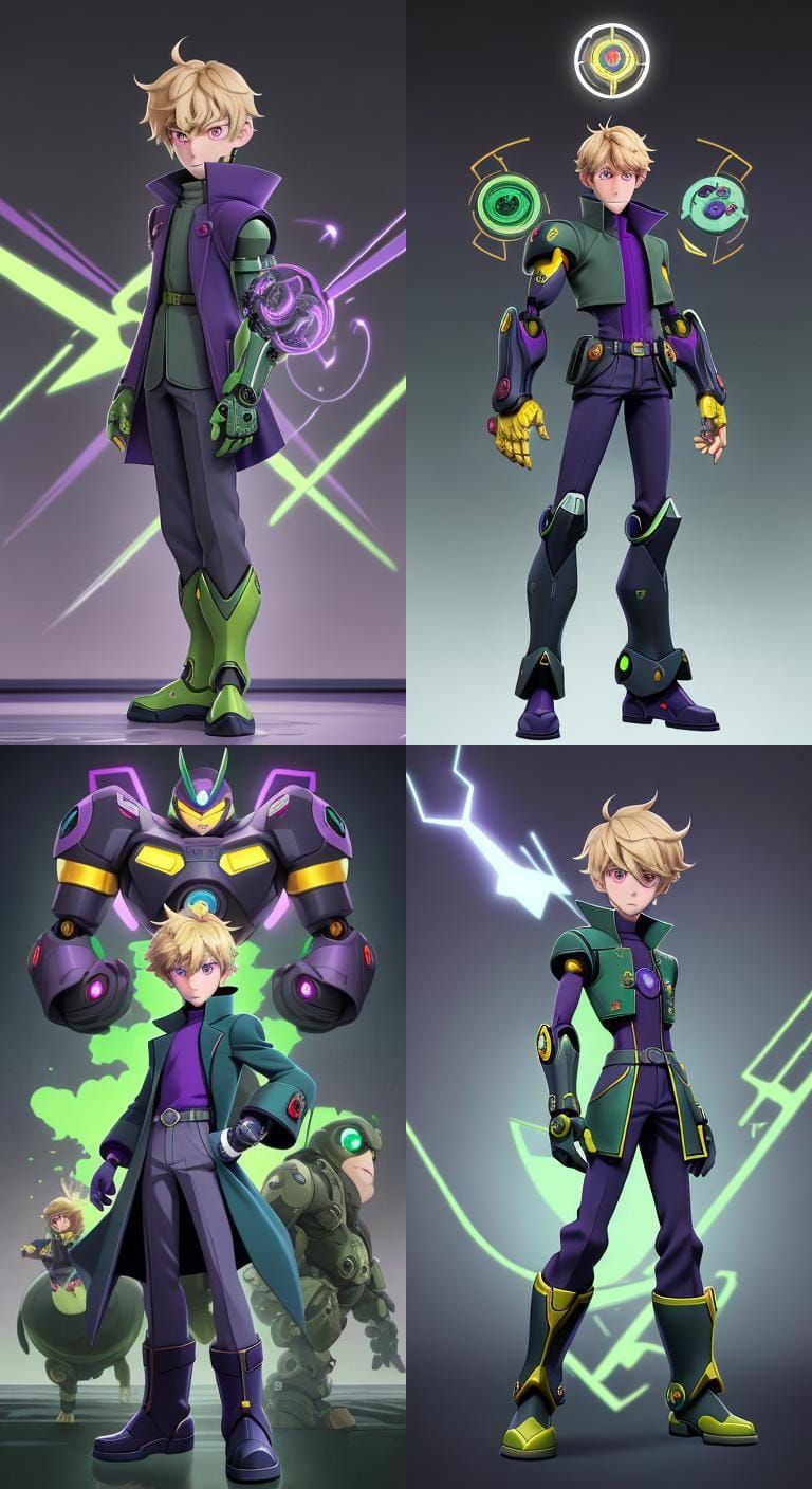 Young Artificer with Robotic Arm Canon, Anime Style