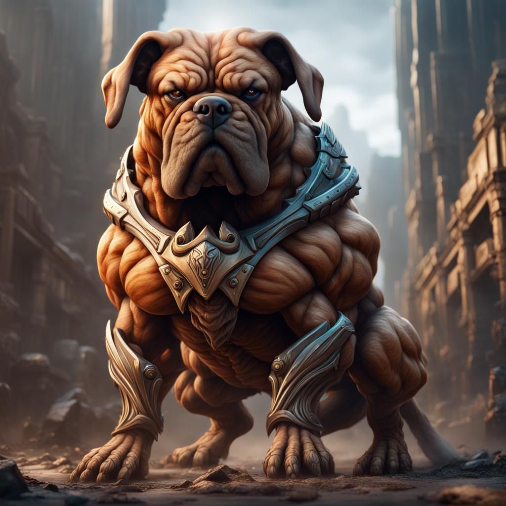 buff dog with mega muscles