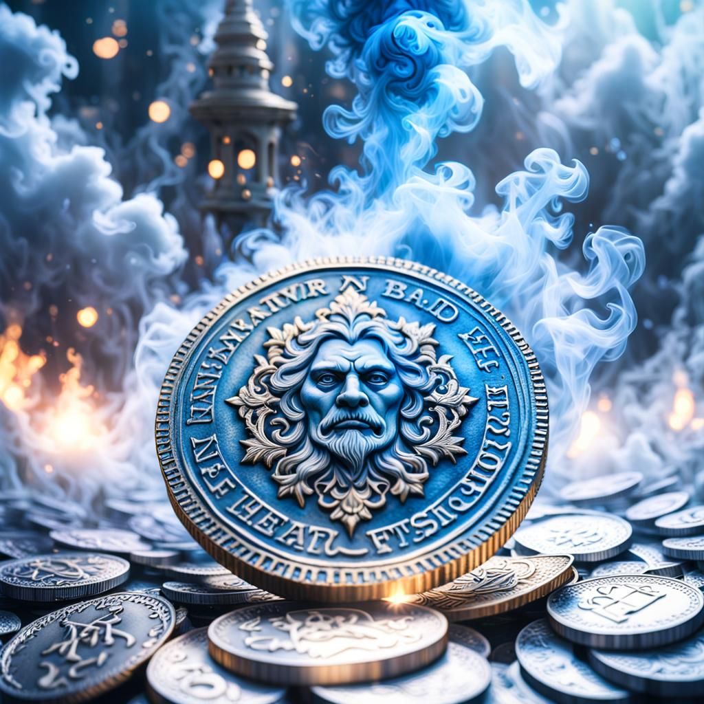 Smoky Narnia Coin in Surreal Fantasycore Style