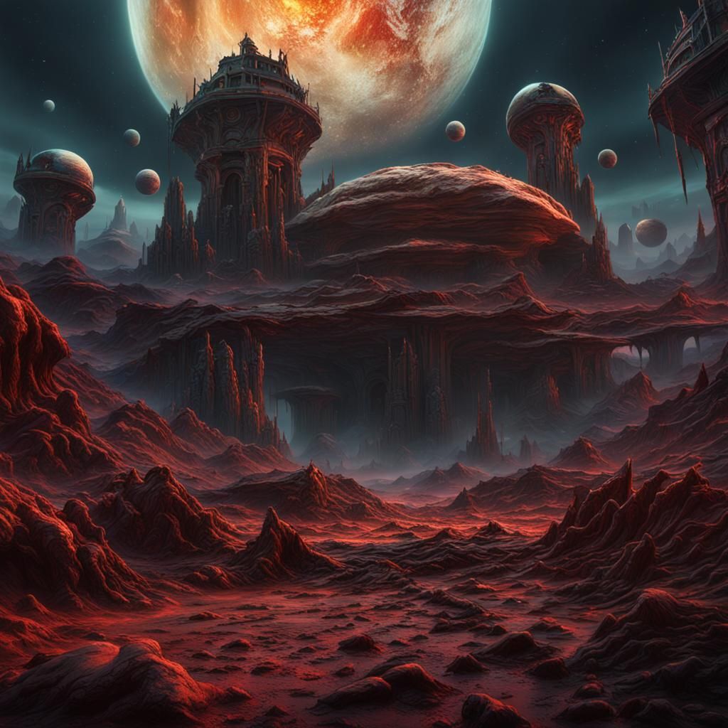 Horror on Saturn: Detailed Matte Painting