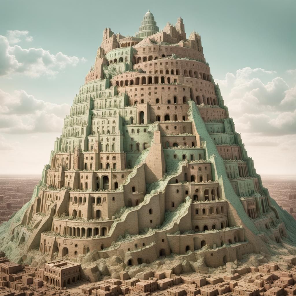 Tower of Babel in Pastel Colors