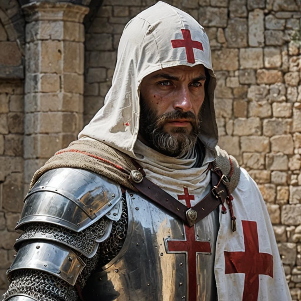 Crusader Knight with Sword: Digital Matte Painting