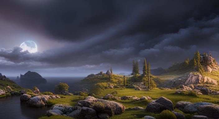 Tranquil Landscape After the Storm