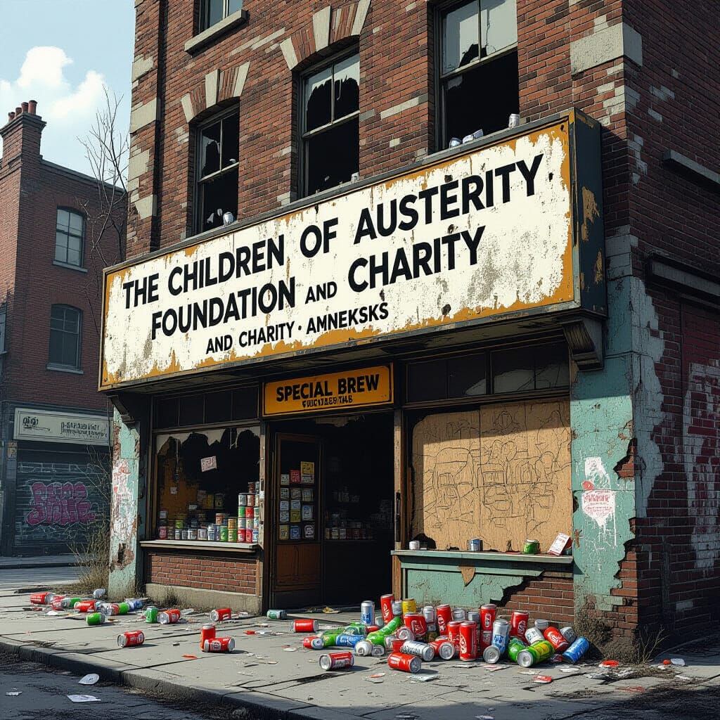 Derelict City Building in Dystopian Style
