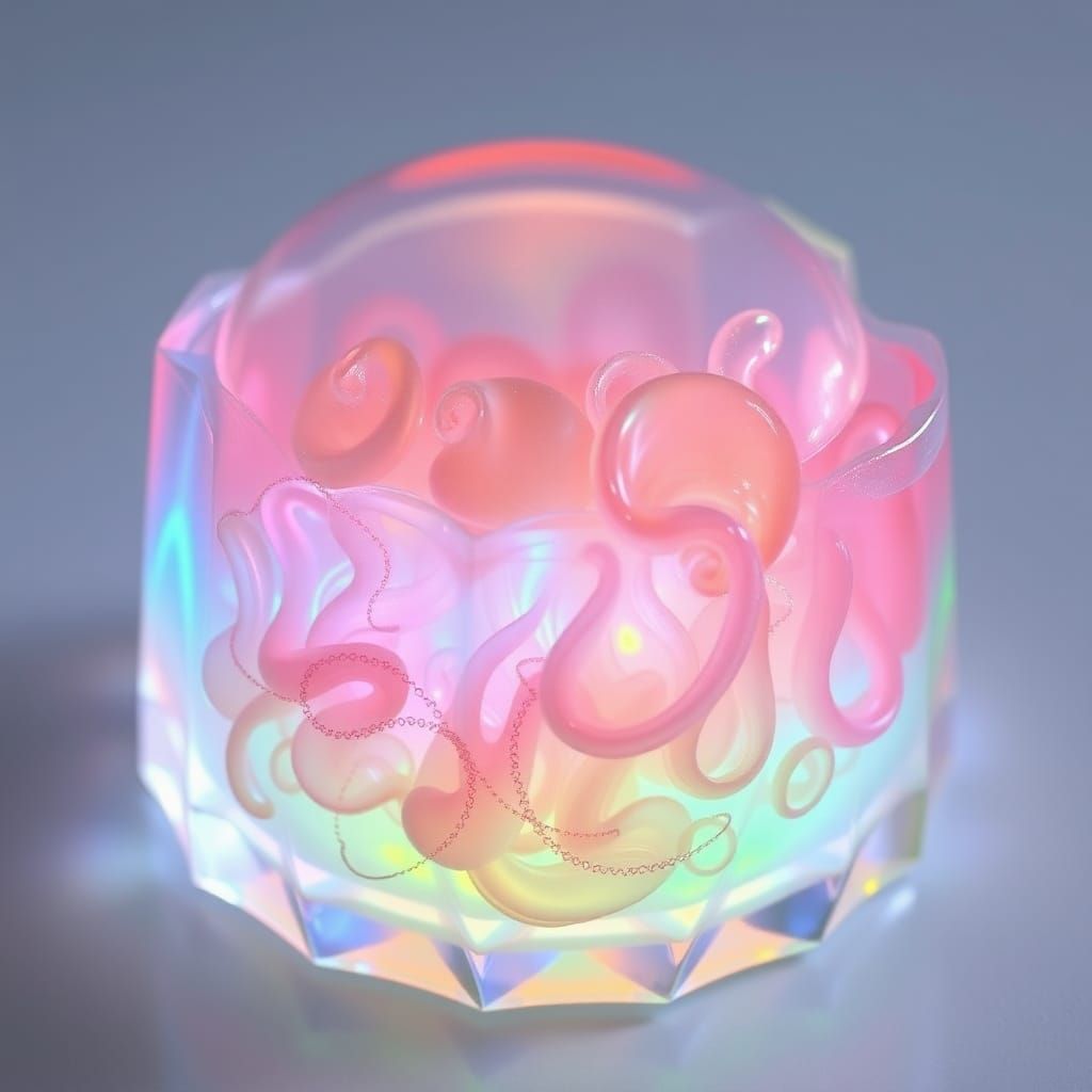 Bioluminescent Jellyfish Dessert in Futuristic Style