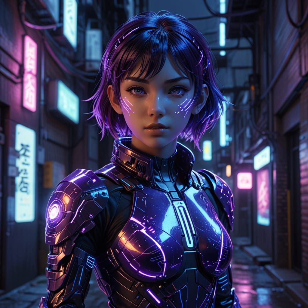 Ghost Girl in Cybernetic Uniform: Futuristic Manga