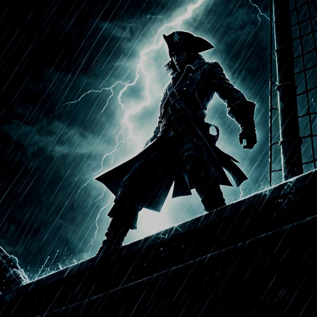 Grimdark Pirate Masterpiece in Watercolor Comic Book Style