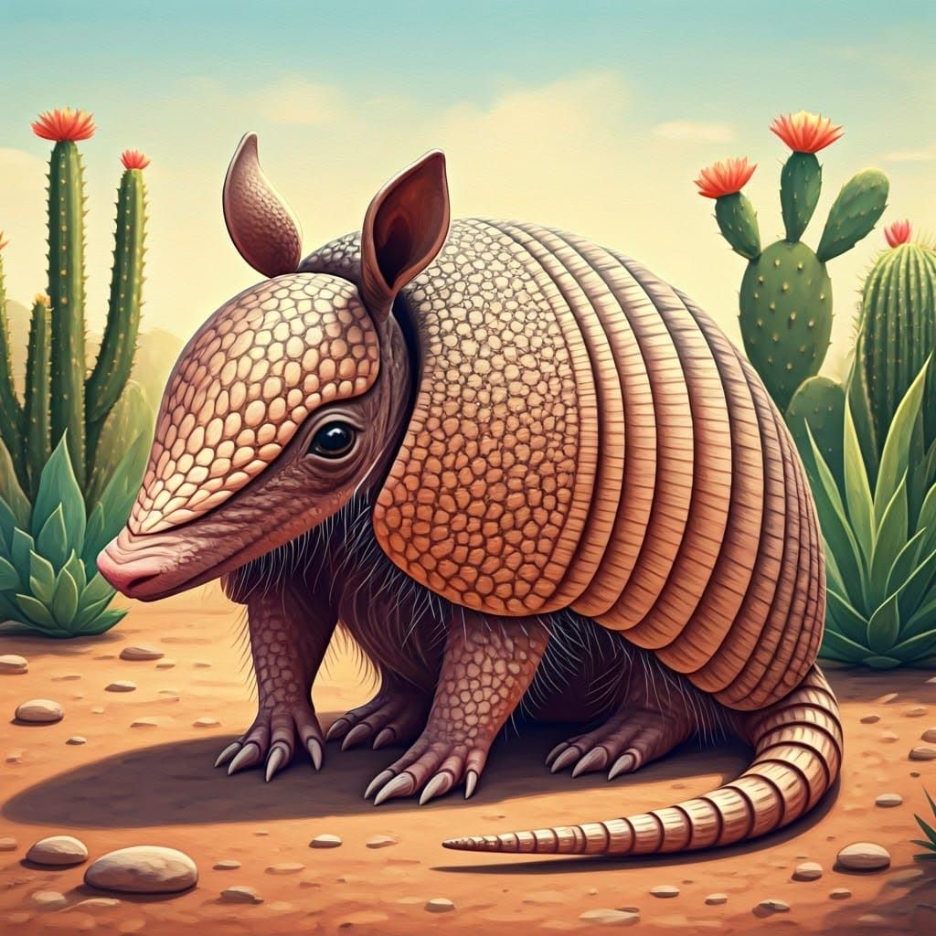 Innocent Desert Charm in Watercolor Style