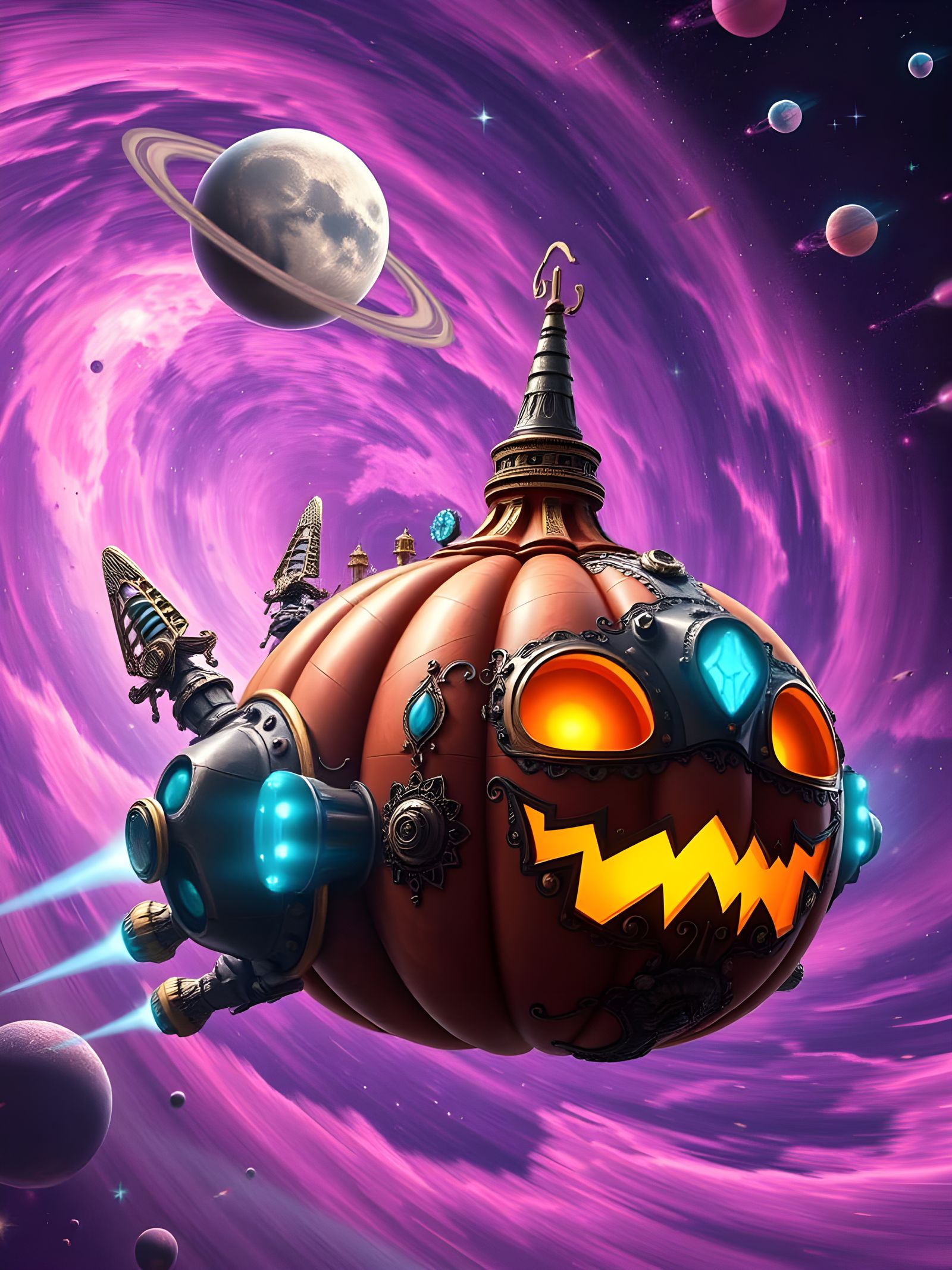 Steampunk Jack's Cosmic Voyager in Whimsigoth Style