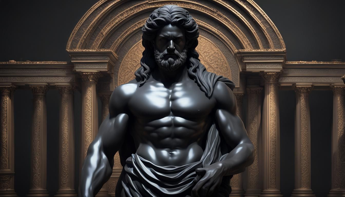 Detailed Stoic Statue in Ancient Greek Setting