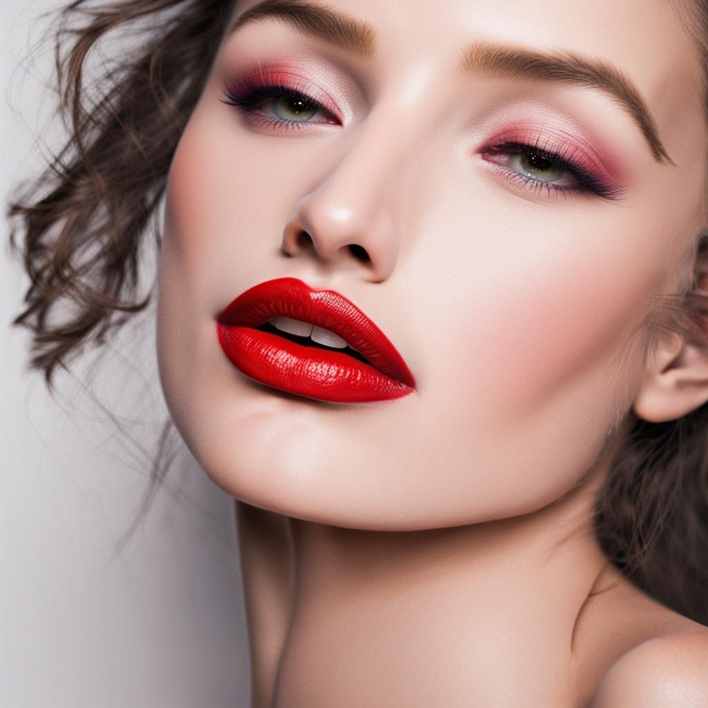 MASH Hot Lips with Red Lipstick