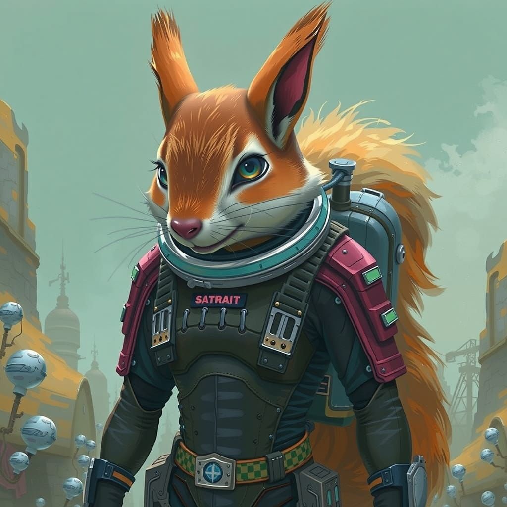 Anthropomorphic Sandy Cheeks in Vibrant Diving Suit