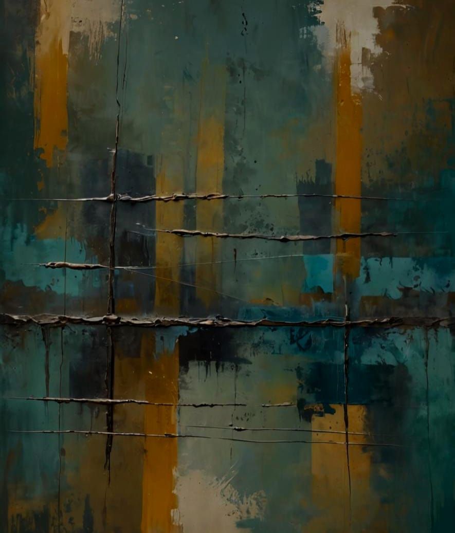 Abstract Wall Art with Reflections and Grunge Texture