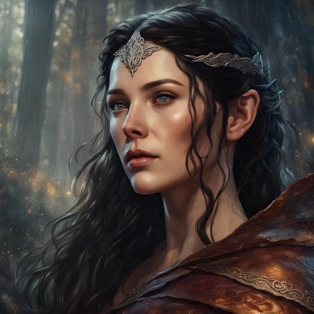 Palette Knife Painting of Arwen Undómiel