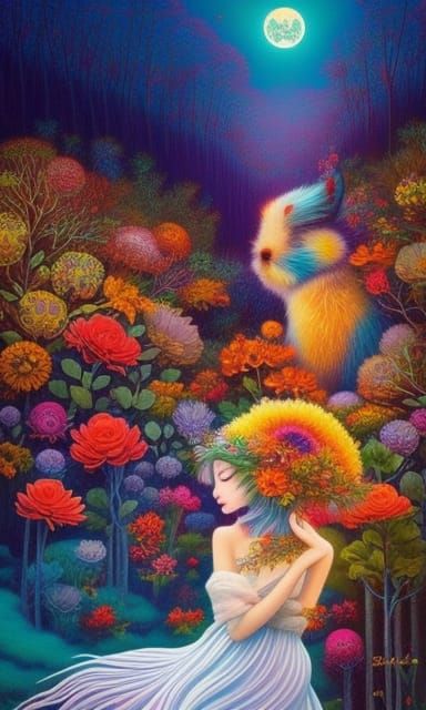 Enchanting Fairytale Drinks and Flowers in Magic Realism