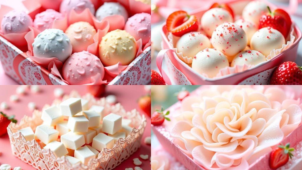 Delicate Foam Marshmallow Treats in a Romantic Box