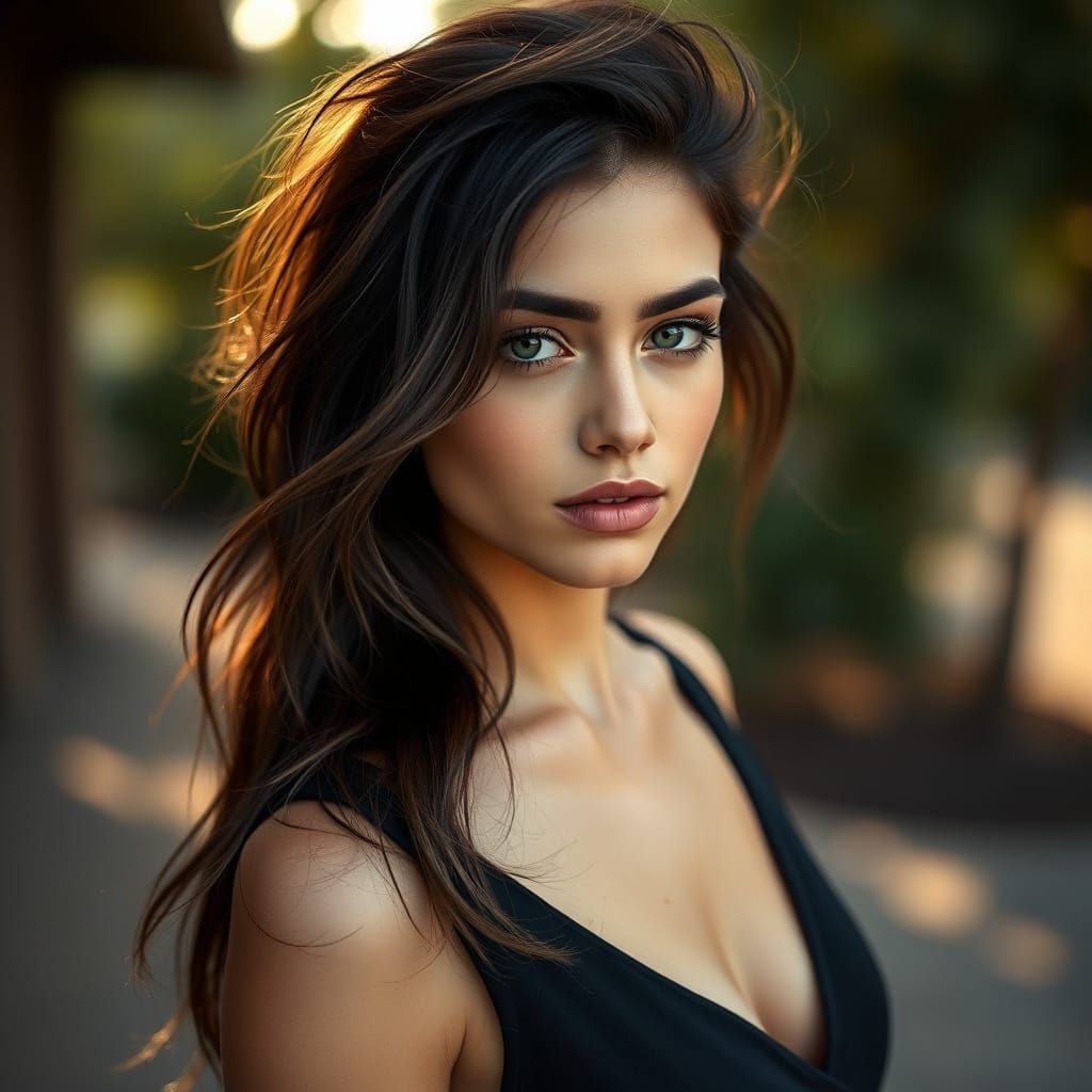 Elegant Saxon Goddess in Outdoor Glamour