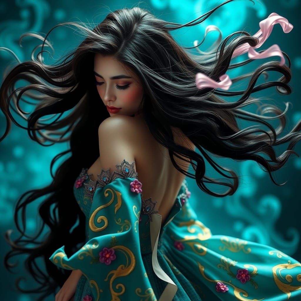 Ethereal Dancer in a Dreamlike Fantasy Artscape