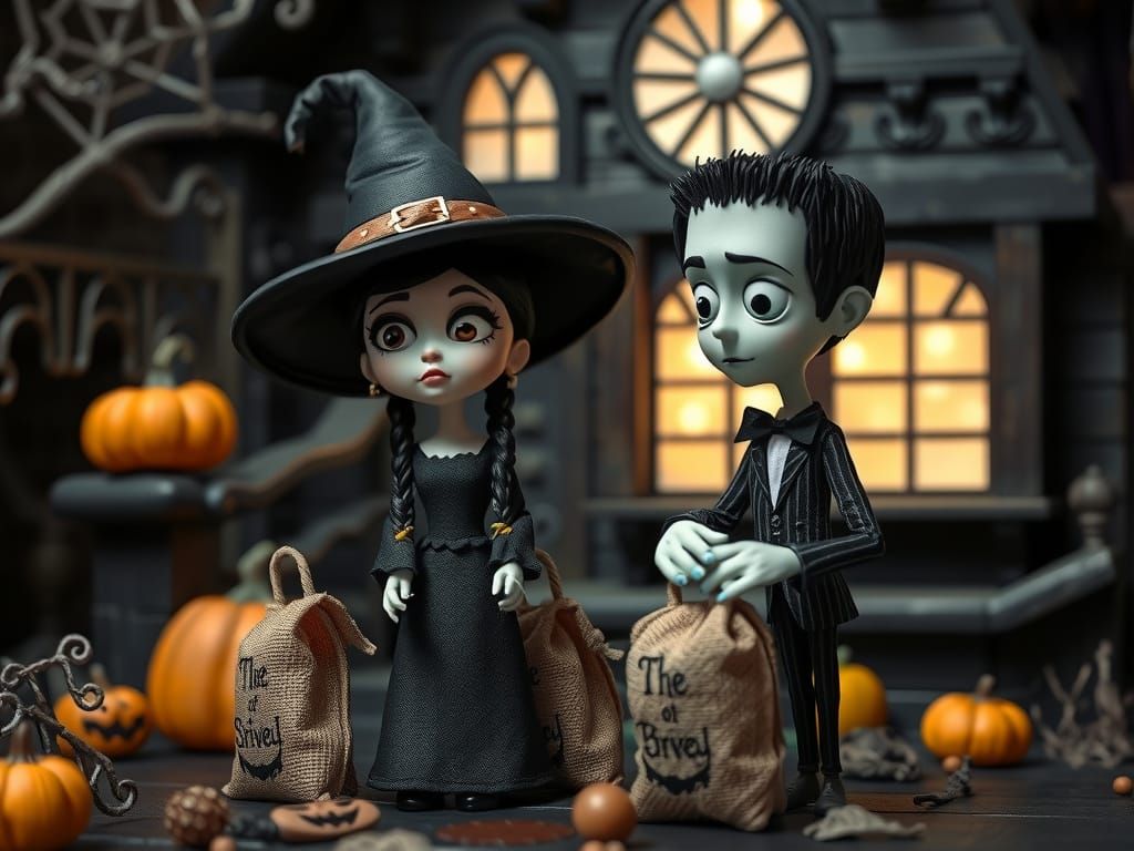 Wednesday Addams in Haunted House Stop Motion Animation